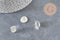Clous-puces oreille support cabochon rond 12mm acier 304 inoxydable argenté, x10 (G11214)