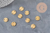 Pendentif connecteur médaille ronde acier 304 inoxydable doré IP 10mm, x5 (G11286)
