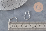 Anneaux créoles acier inoxydable 304 argenté 18mm, x10 (G11271)