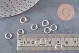 Anneaux de jonction ronds acier inoxydable argent 8mm-1.2mm, x50 (G11216)