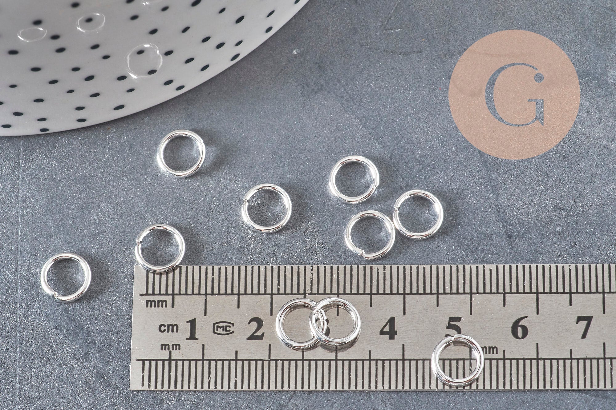 Anneaux de jonction ronds acier inoxydable argent 8mm-1.2mm, x50 (G11216)