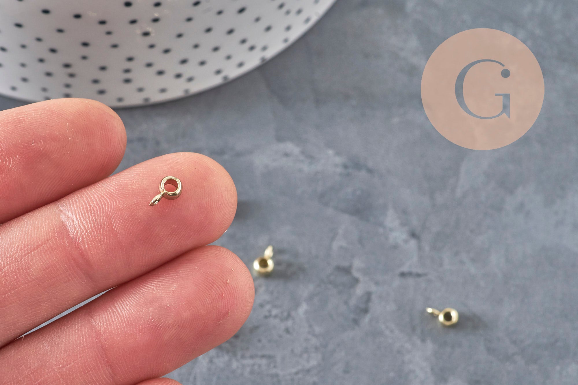 Bail bead for zamak pendant gold-plated 6.5x3mm, x10 VALID