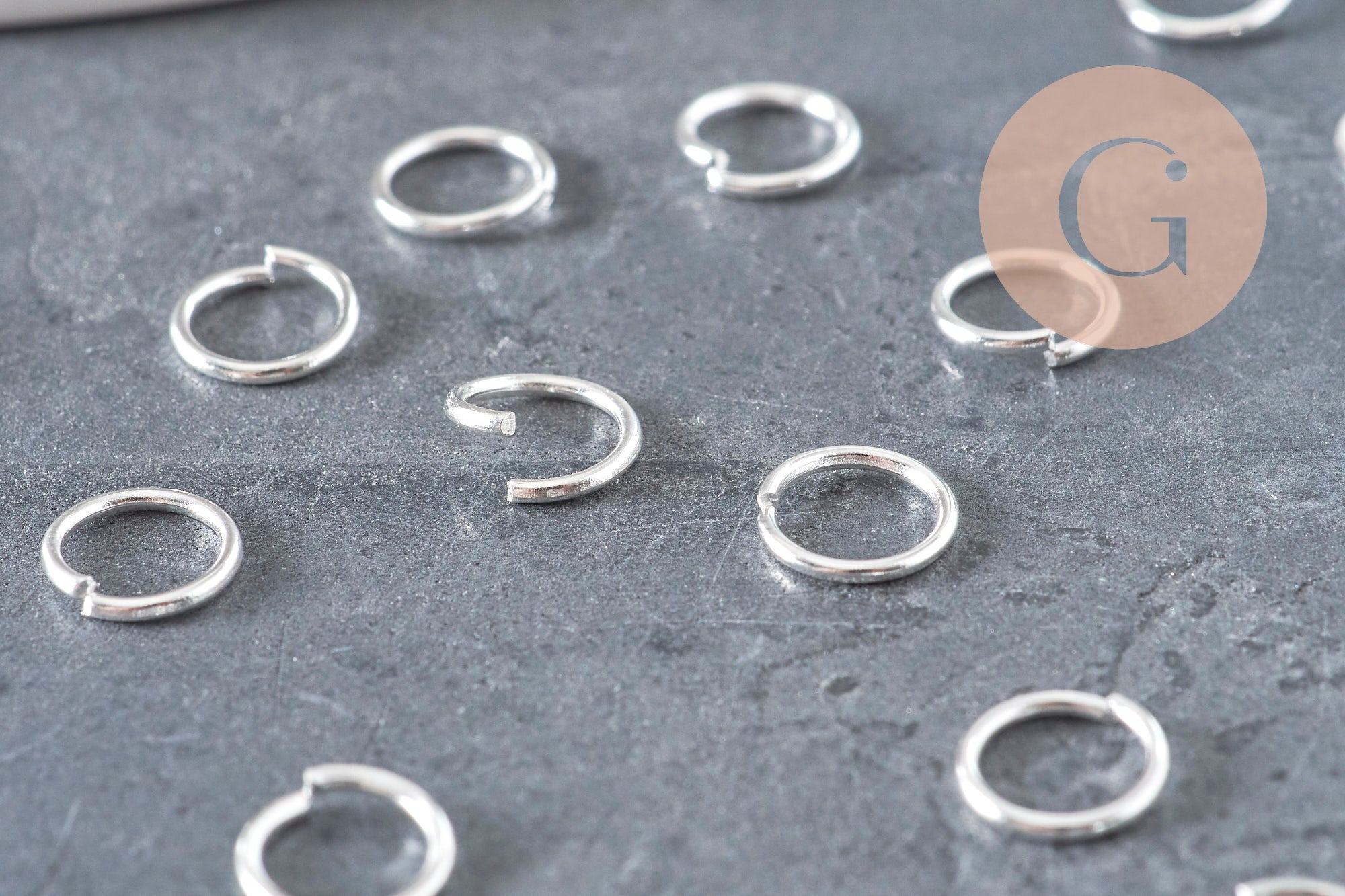 Anneaux de jonction ronds acier inoxydable argent 8mm-0.9mm, x50 (G11183)