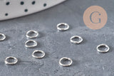 Anneaux de jonction ronds fermés laiton platine 5mm-0.7mm, x10 (G11213)