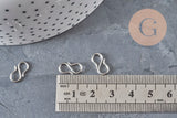 Fermoirs crochet S acier 304 inoxydable platine 12mm, x5 (G11181)