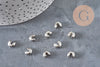 Caches perles à écraser acier 304 platine 8x7mm, x20 (G11177)