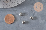 Caches perles à écraser acier 304 platine 8x7mm, x20 (G11177)