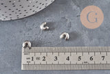 Caches perles à écraser acier 304 platine 8x7mm, x20 (G11177)