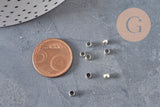 Perles à écraser laiton platine 3x2mm, x2 grammes (G11207)