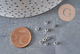Silver-plated brass crimp beads 3x2mm, x2 Grams