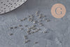 Perles à écraser rondelle acier 316 inoxydable platine 1.9mm, x50 (G11210)