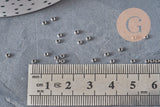 Perles à écraser rondelle acier 316 inoxydable platine 1.9mm, x50 (G11210)