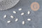 Pendentif médaille ovale acier 201 inoxydable argenté 9x5mm, x10 (G11287)