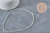 Necklace curb chain stainless steel silver plated 4mm/45.5cm + extension, x1 VALID