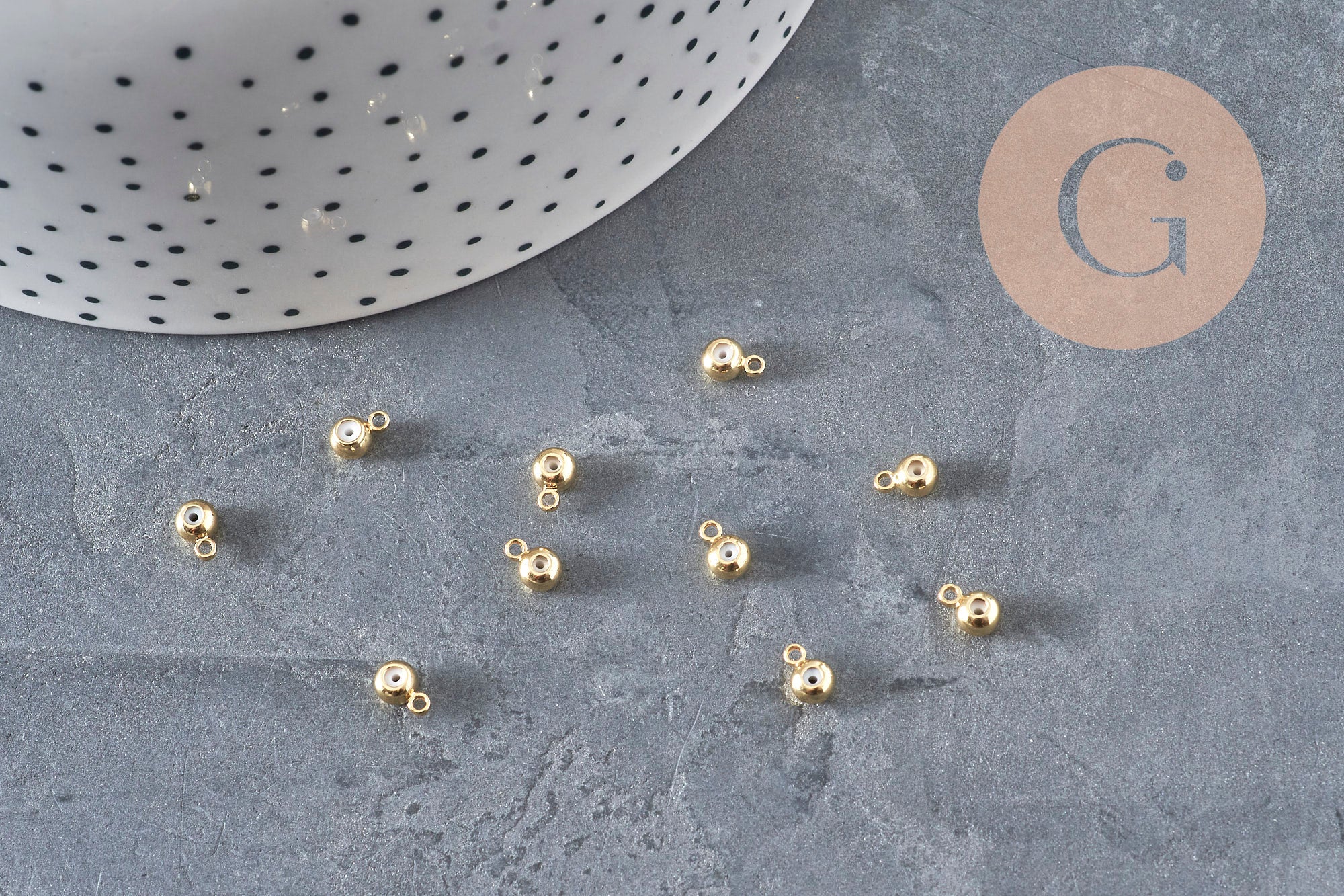 Rubber bail for golden brass pendant 6.5x3.5mm, x10 VALID
