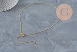 Collier chaine réglable forçat acier 304 inoxydable doré IP 2mm/51cm, x1 (G11257)