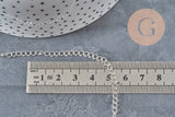 Chaine maille courbe acier 304 inoxydable argenté 4x3mm, x1 mètre (G11279)