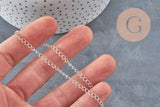 Chaine maille courbe acier 304 inoxydable argenté 4x3mm, x1 mètre (G11279)