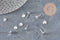 Clous-puces oreille rond acier 304 inoxydable argenté 925 texturé 12mm, la paire (G11189)