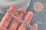 Chaine courbe acier 304 inoxydable platine 6.5mm, x1 mètre (G11195)