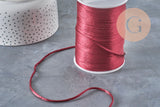 Cordon queue de rat polyester bordeau 2mm, x5 mètres (G11224)
