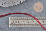 Cordon queue de rat polyester bordeau 2mm, x5 mètres (G11224)