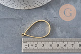 Pendentif goutte acier 304 inoxydable doré sans fond 34mm, x1 (G11248)