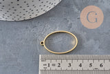 Pendentif ovale acier 304 inoxydable doré sans fond 35mm, x1 (G11249)