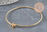 Brazalete liso de acero inoxidable 304 chapado en oro de 62 mm, x1 VÁLIDO