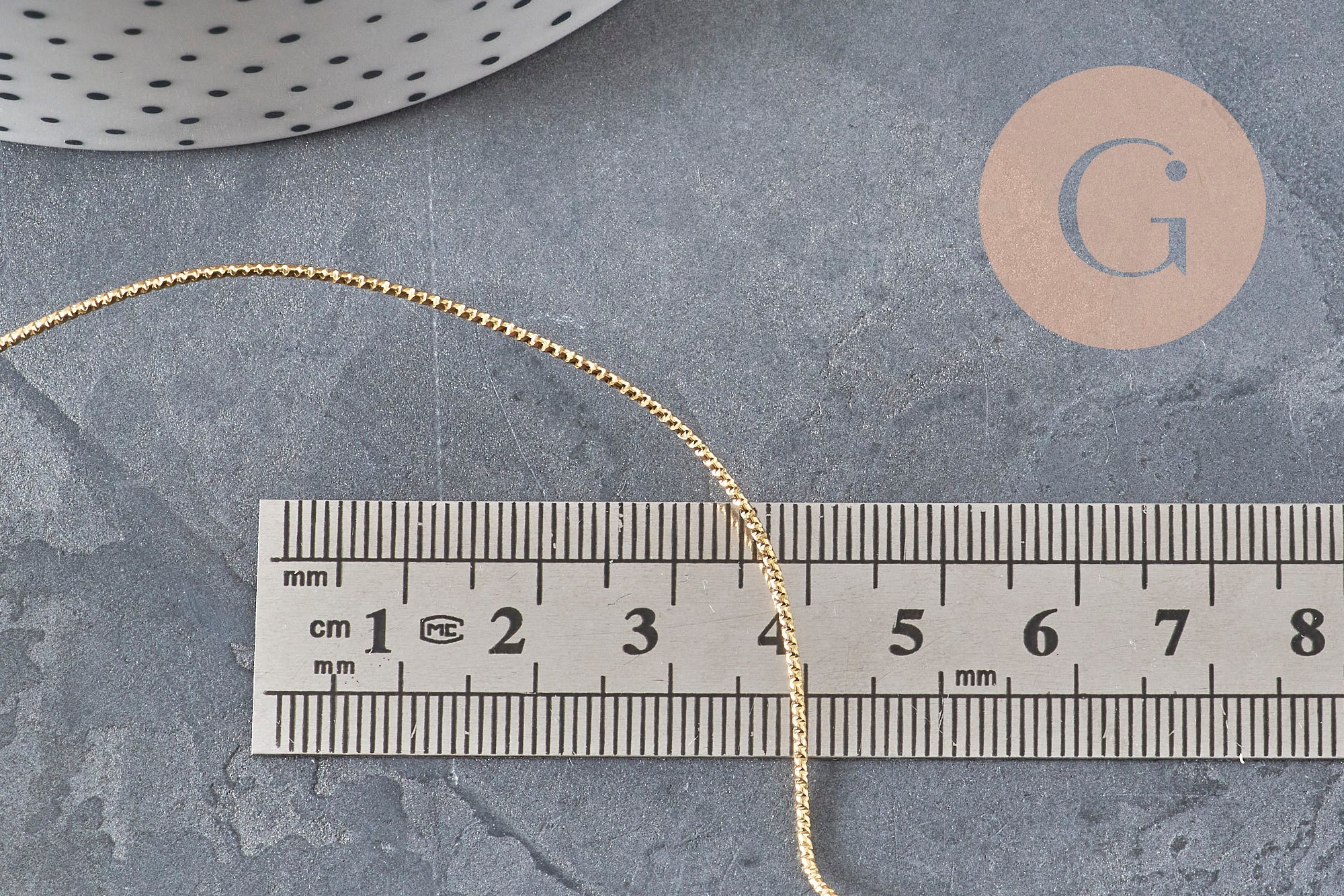 Fil métallique cuivre doré 18K torsadé 1mm, x1 mètre (G11243)