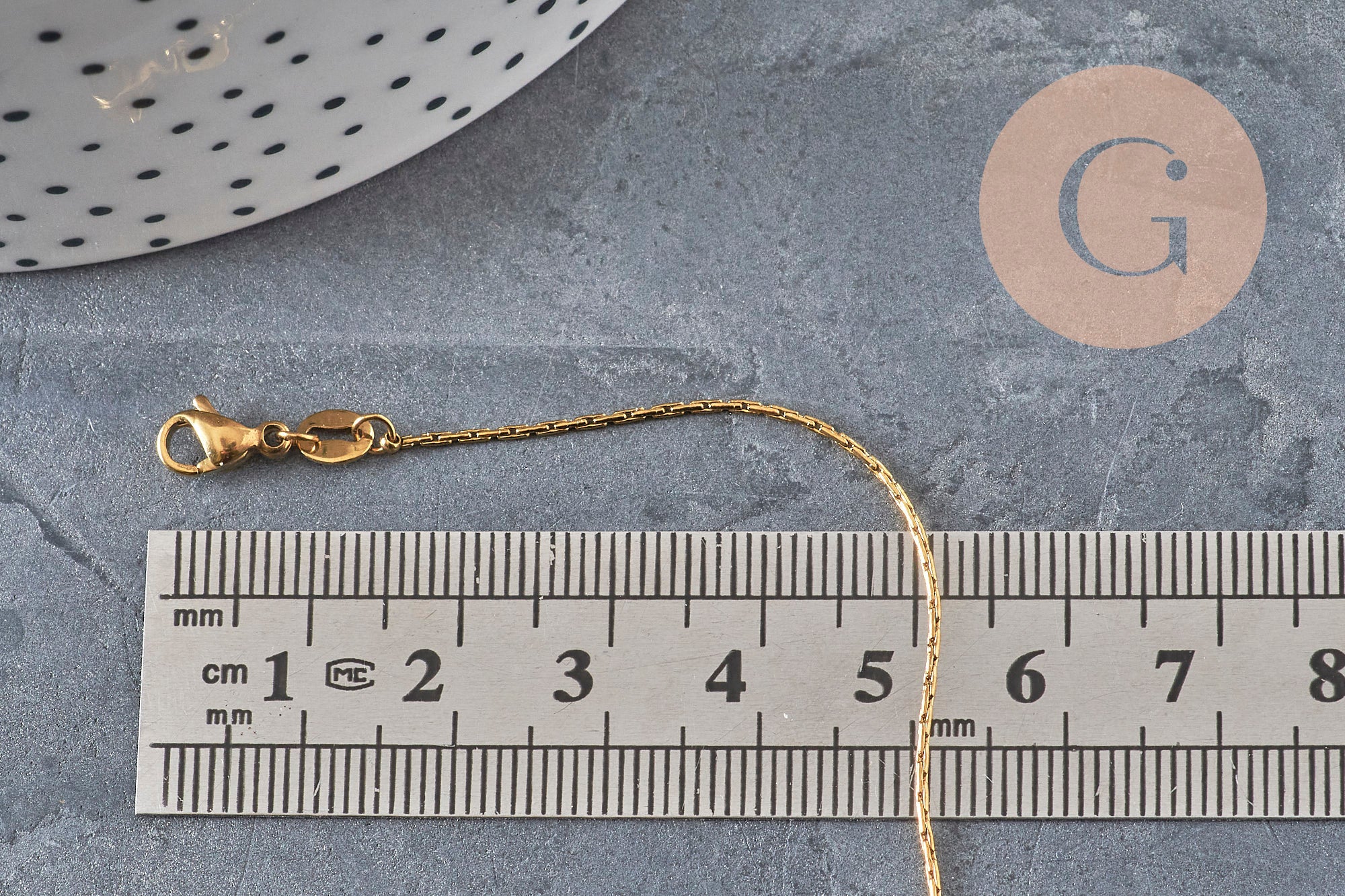 Collier chaine réglable serpent acier 304 inoxydable doré IP 0.8mm/51cm, x1 (G11258)