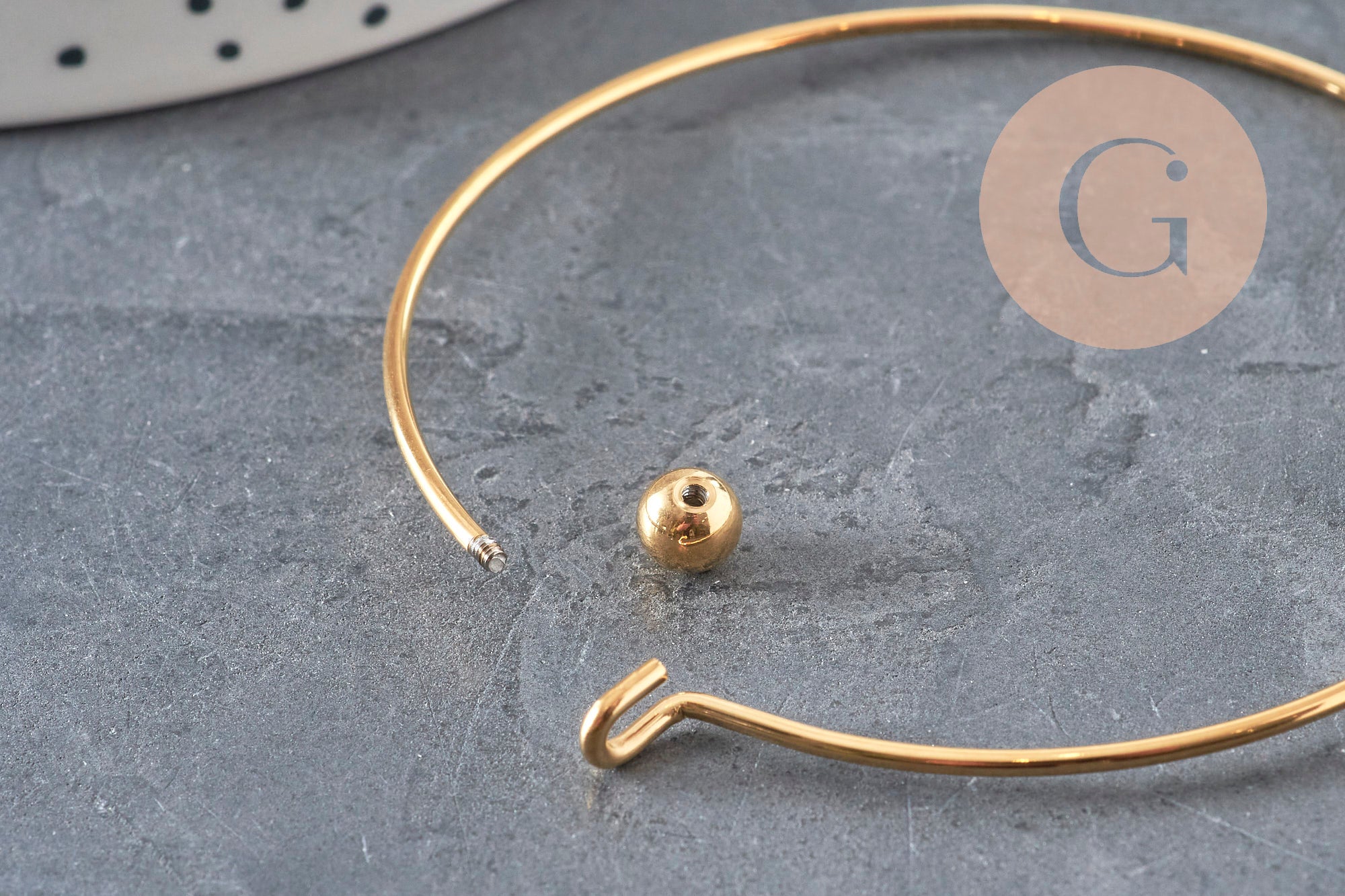 Brazalete liso de acero inoxidable 304 chapado en oro de 62 mm, x1 VÁLIDO