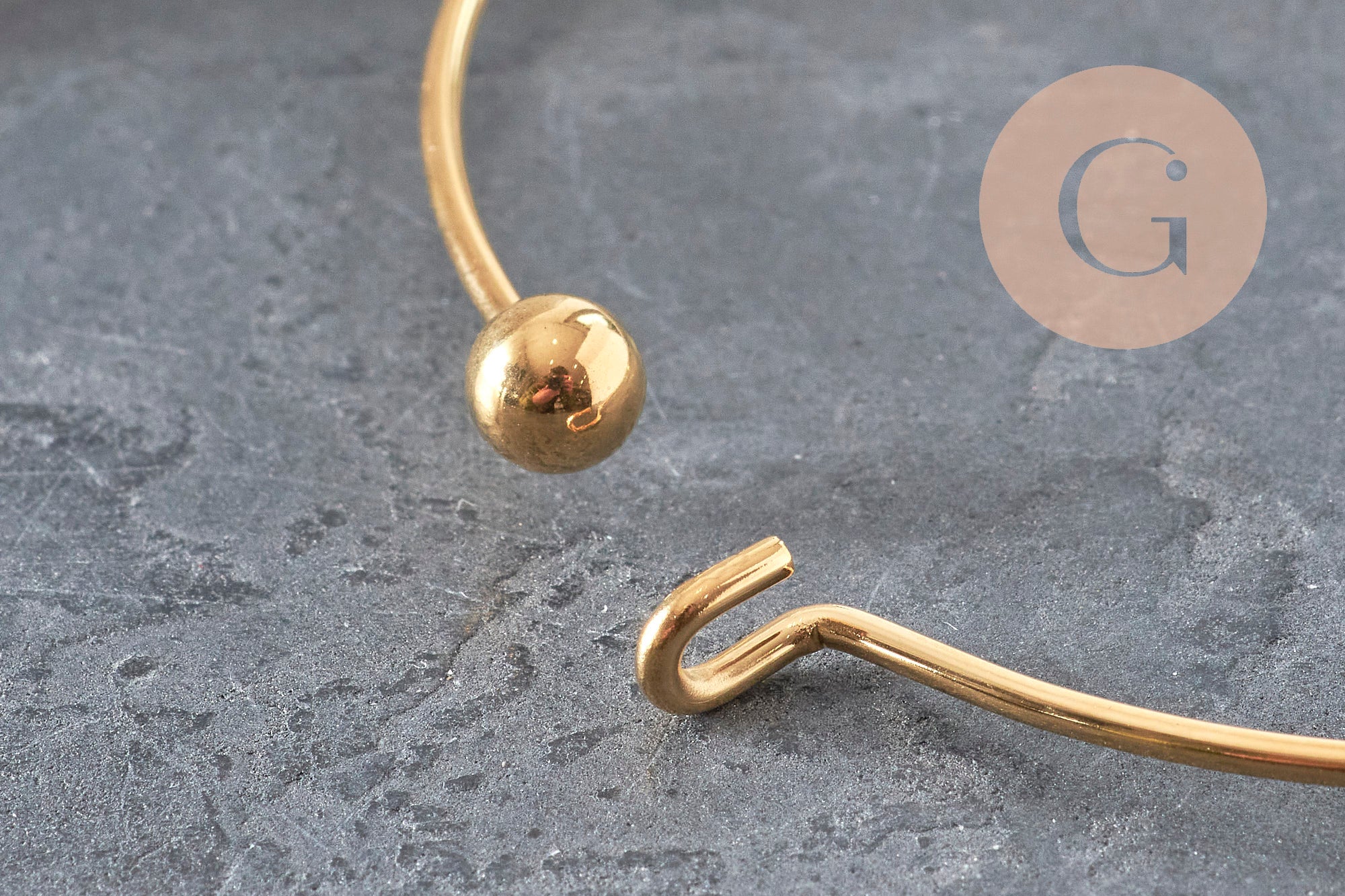 Brazalete liso de acero inoxidable 304 chapado en oro de 62 mm, x1 VÁLIDO