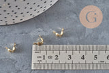 gold steel ball chain connector with 7.5mm/3mm hole, x10 (G2092)