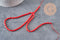 EP-Perla ovalada de bambú marino natural imitación coral rojo 8x4 mm, 1 tira de 40 cm - G3522