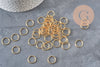 Anneaux ronds ouvert acier 304 inoxydable doré IP 15x1.2mm, x50 (G11293)