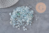 Aquamarine natural unpolished undrilled chip beads 2-12mm, x20g