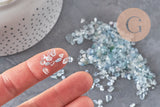 Aquamarine natural unpolished undrilled chip beads 2-12mm, x20g