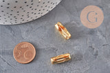 Fermoir chaîne à billes acier 304 inoxydable doré 18.5mm, x10 (G11307)