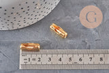 Fermoir chaîne à billes acier 304 inoxydable doré 18.5mm, x10 (G11307)
