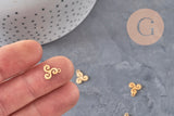 Pendentif triskel acier 304 inoxydable doré 18K 10mm, x1 (G11316)