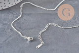 Collier chaine forçat acier inoxydable argenté 1.5mm/40cm, x1 (G11310)