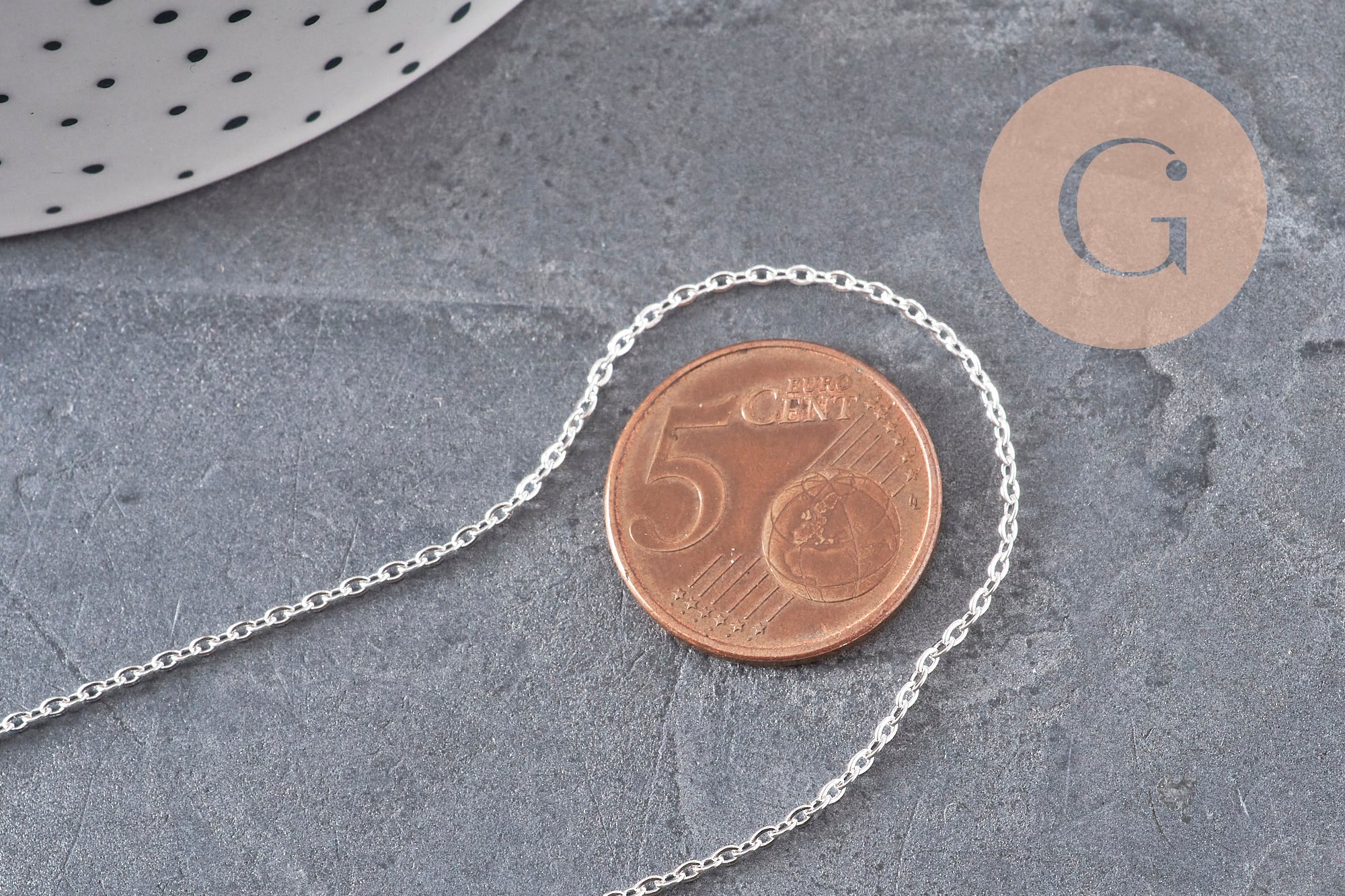 Collier chaine forçat acier inoxydable argenté 1.5mm/40cm, x1 (G11310)