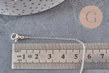 Collier chaine forçat acier inoxydable argenté 1.5mm/40cm, x1 (G11310)