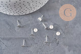 304 Stainless steel silver-plated 6mm stud earrings, x10 VALID