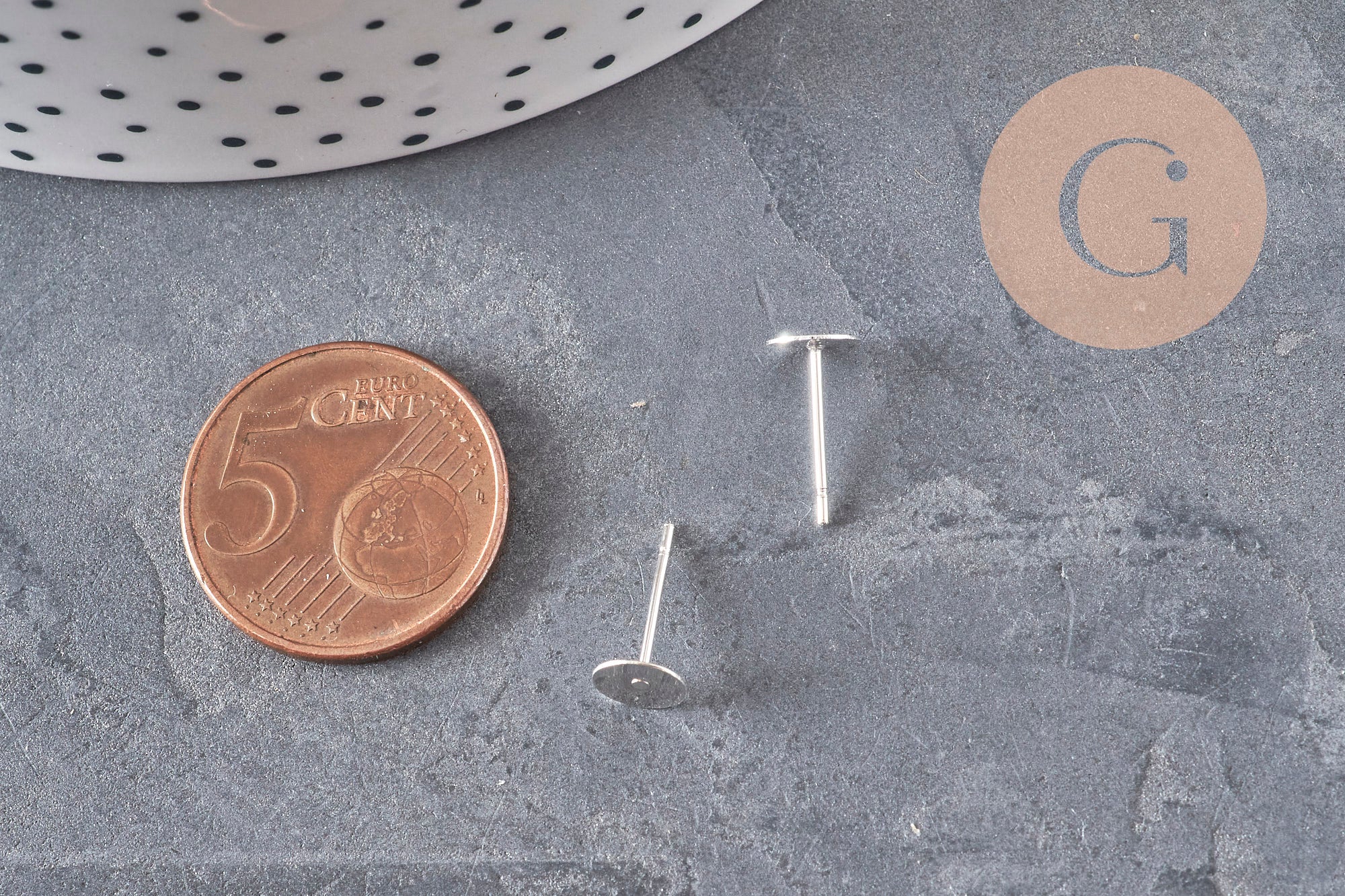 304 Stainless steel silver-plated 6mm stud earrings, x10 VALID