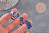 Pulsera ajustable cordón poliéster ancla zamak platino 21.5cm, x1 VÁLIDO