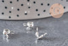 Cache-noeud chaine boule acier 304 argenté avec trou 3.5mm, x10 (G11317)