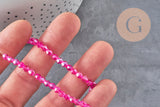 Perles toupies cristal à facette rose fuchsia irisé 4.5mm, x1 fil de 28cm-Perles-Gingerlily Perles
