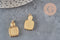 Pendentif carré cabochon 10mm acier inoxydable doré IP 21mm, x1-Breloques et pendentifs-Gingerlily Perles